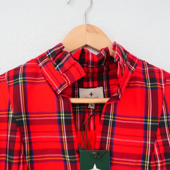 NEW Tuckernuck Women's Medium  Royal Stewart Tartan Palmerston Red Plaid Dress - Picture 9 of 13